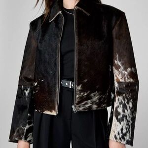 Cowhide leather jacket